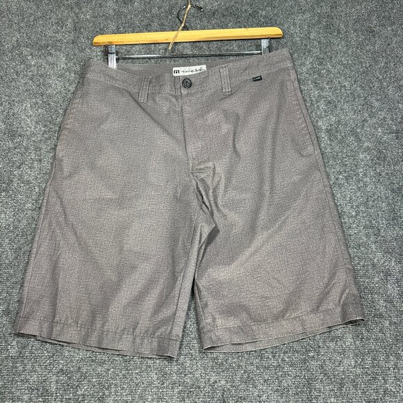Travis Mathew Shorts Mens 32 Gray Stretch Flat Front Pockets Golf - Picture 1 of 7